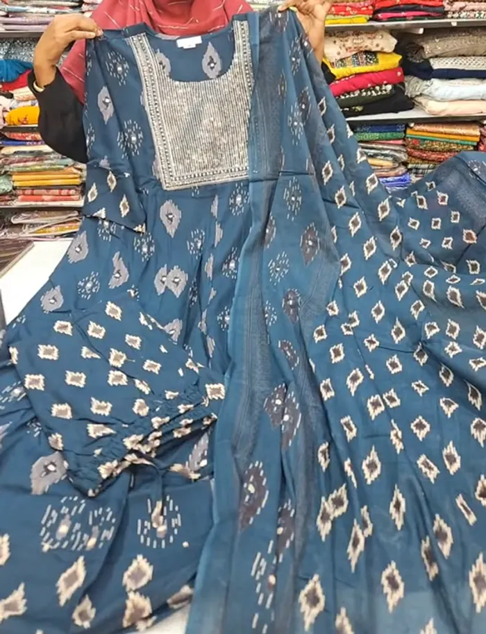 Premium Rayon Cotton Top Bottom Dupatta Set | TS3130